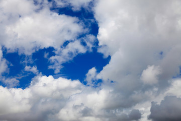 Blue sky with clouds.