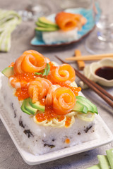 Salmon Sushi Cake