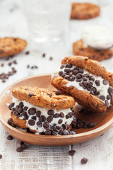 Chocolate Chip Ice Cream Cookie Sandwiches
