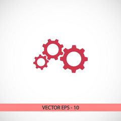 gears icon, vector illustration. Flat design style 