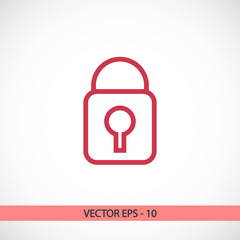 lock  icon, vector illustration. Flat design style