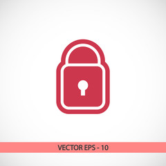 lock  icon, vector illustration. Flat design style