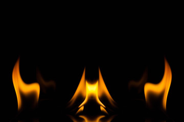 Fire flame on black background, Fire, Flame