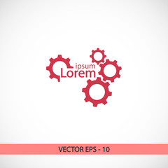 gears icon, vector illustration. Flat design style 