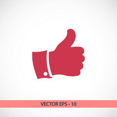 LIKE icon , vector illustration. Flat design style  