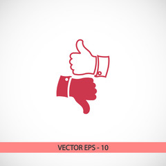 thumb up icons, vector illustration. Flat design style  