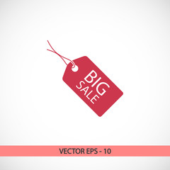 Obraz na płótnie Canvas BIG SALE tag icon, vector illustration. Flat design style 