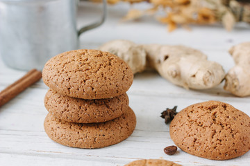 Ginger snaps on white