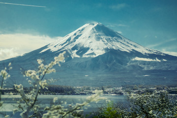 Fuji mountain with lake