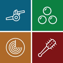 Set of 4 fight outline icons
