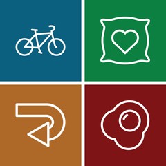 Set of 4 over outline icons