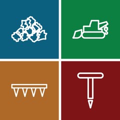 Set of 4 soil outline icons