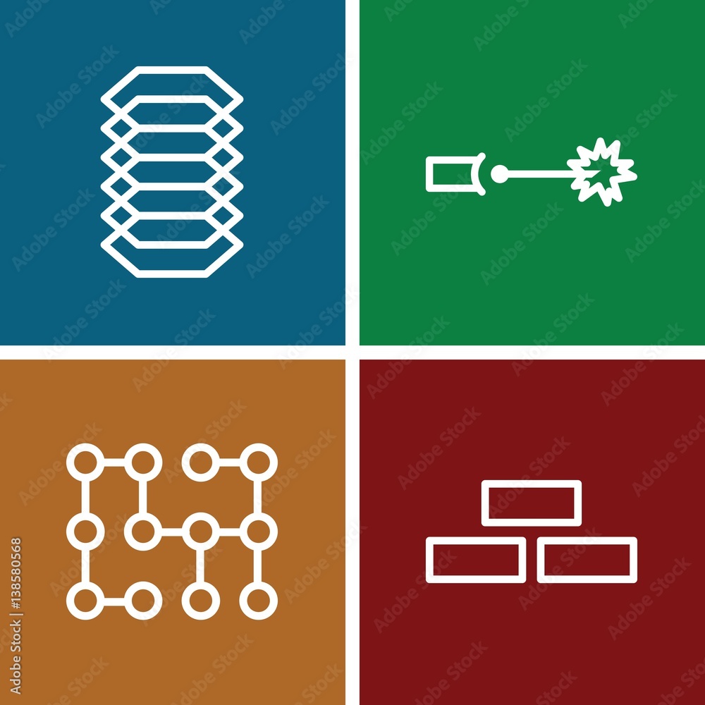 Poster set of 4 backdrop outline icons