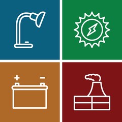 Set of 4 energy outline icons