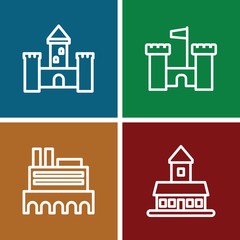 Set of 4 kingdom outline icons
