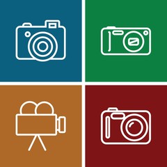 Set of 4 photographing outline icons