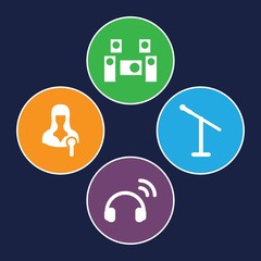 Set of 4 microphone filled icons