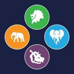 Set of 4 africa filled icons