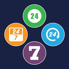 Set of 4 7 filled icons