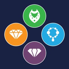 Set of 4 gem filled icons