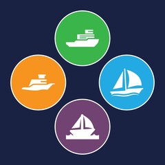 Set of 4 yacht filled icons