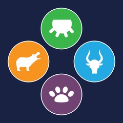 Set of 4 animal filled icons