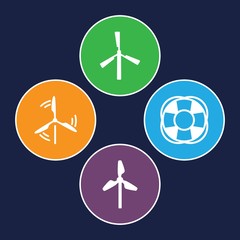 Set of 4 turbine filled icons