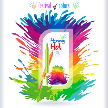 Greetings of the festival of colors. Vector illustration.