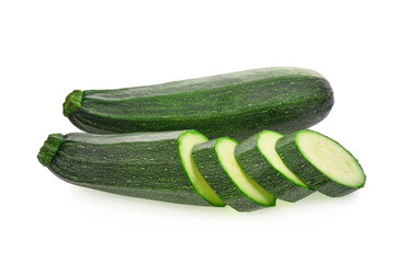 fresh zucchini cucumber isolated on white background