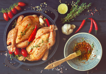 Fresh farm chicken.