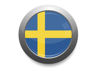 Obraz premium Sweden flag button