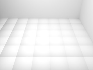 White floor tiles texture industrial background. 3D material design illustration.