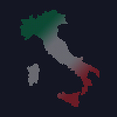 Fototapeta na wymiar Simple Dotted Italy Map