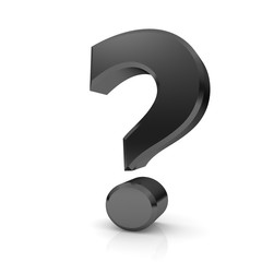question mark 3d black