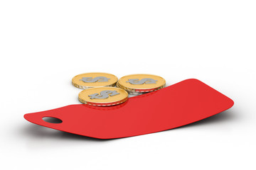 Price tag with gold coin