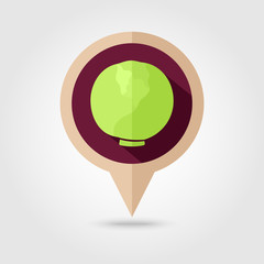 Cabbage flat pin map icon. Vegetable vector