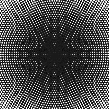 Halftone Pattern Background With Radial Effect, Round Spot Shapes, Vintage Or Retro Graphic With Place For Your Text. Halftone Digital Effect.