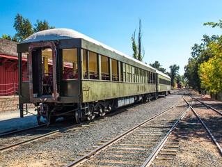 Railroad Passenger Cars On Siding