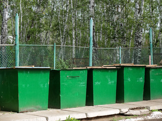Garbage container in the forest