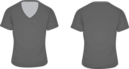 Naklejka premium Man t shirt v neck vector