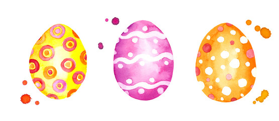 Fototapeta na wymiar Easter eggs. Watercolor