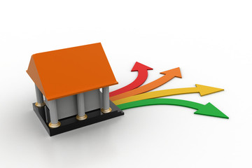 Bank building with different ways