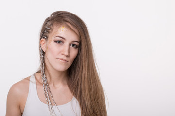 Portrait of a nice girl with long hair