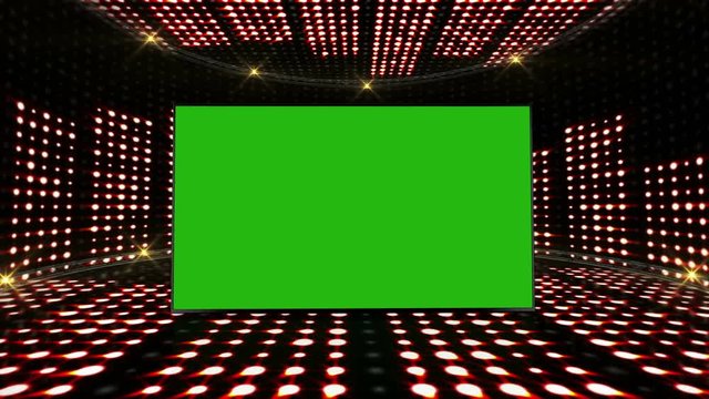 Music Waves Room, Lights Bulbs Animation, Rendering, Background, Loop, 4k
