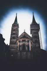 Fototapeta premium Low angle view of historic Bamberg cathedral