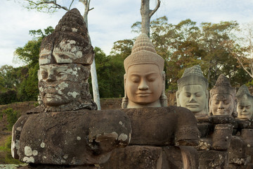 Statues of Khmer deities and gods 