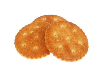 Cracker cookies isolated on white background