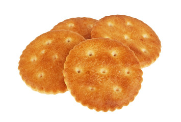 Cracker cookies isolated on white background
