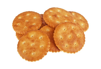 Cracker cookies isolated on white background