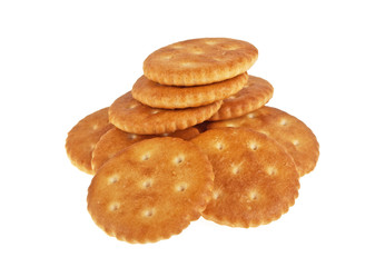 Cracker cookies isolated on white background
